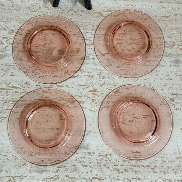Vintage  Cambridge glass bread/salad/dessert plates set of 4 - Picture 9 of 13